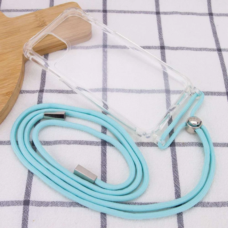 Прозорий силіконовий чохол з кольоровим ремінцем на Apple iPhone 12 Pro Max (6.7") фото 4 з 4