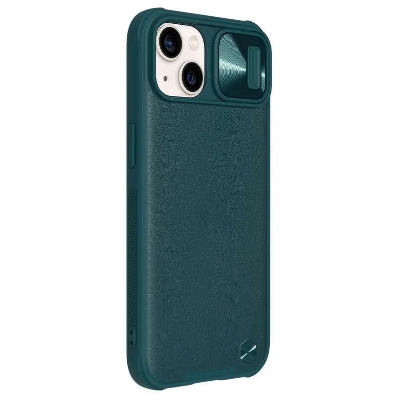 

Кожаная накладка Nillkin со шторкой для камеры для Apple iPhone 13 (6.1") (Зеленый / Green), Зелений / green