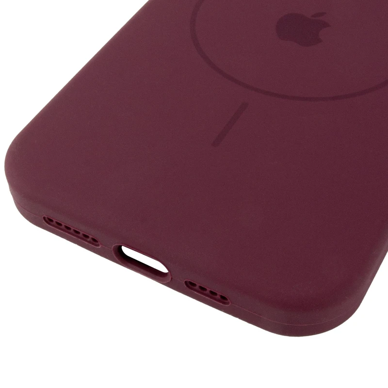 Чохол Silicone Case Full Protective (AA) V2 with MagSafe для Apple iPhone 17e (6.1") – Бордовий / Plum. Фото 6 з 6