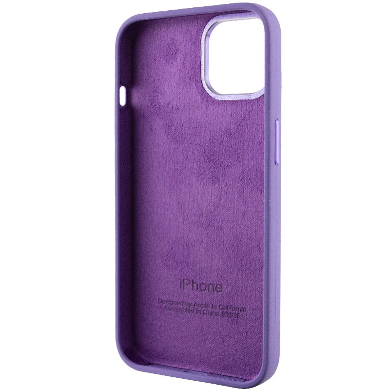 Чехол Silicone Case с металлическими кнопками для Apple iPhone 14 (6.1") – Фиолетовый / Iris. Фото 6 из 9