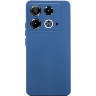 Цветной силиконовый чехол GETMAN с закрытой камерой на Infinix Note 40 4G — Синий / Navy Blue