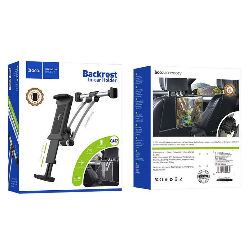 Автотримач Hoco CA62 на підголівник – Чорно - сталевий. Фото 8 з 8