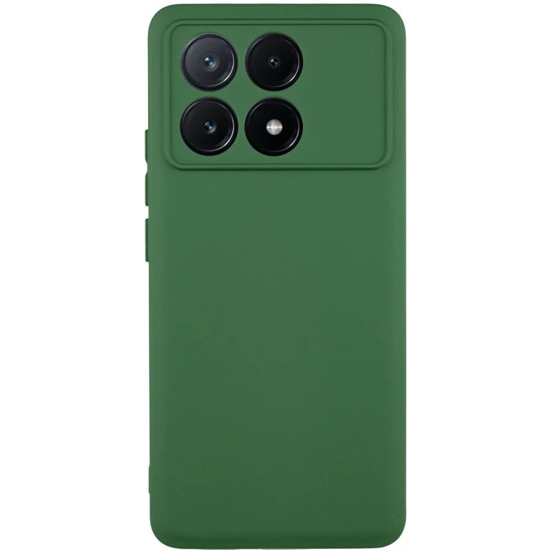 Кольоровий силіконовий чохол GETMAN із закритою камерою для Xiaomi POCO X8 Pro – Зелений / Dark green. Фото 1 з 1