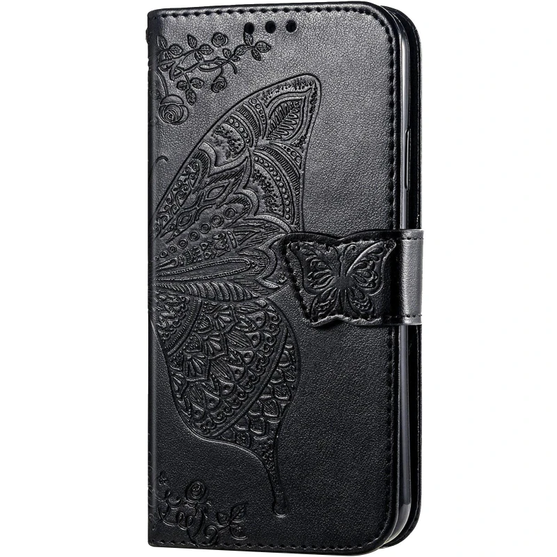 Кожаный чехол-книжка Butterfly Pattern для Samsung Galaxy A37 5G – Black. Фото 1 из 4