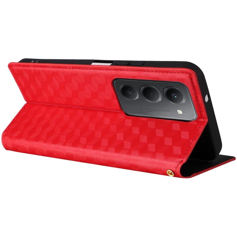 Кожаный чехол-книжка Rhombus Book для Xiaomi Redmi 15 (EU) – Red. Фото 5 из 5