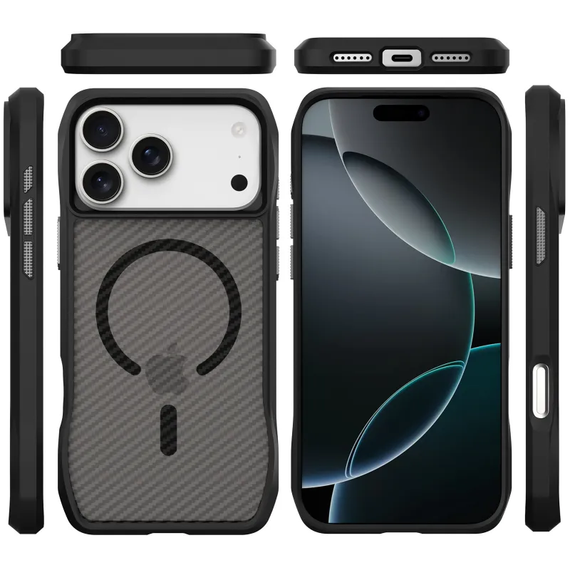 Чехол TPU Space Octagon with Magnetic Fit для Apple iPhone 17 Pro (6.3") – Carbon Black. Фото 3 из 3