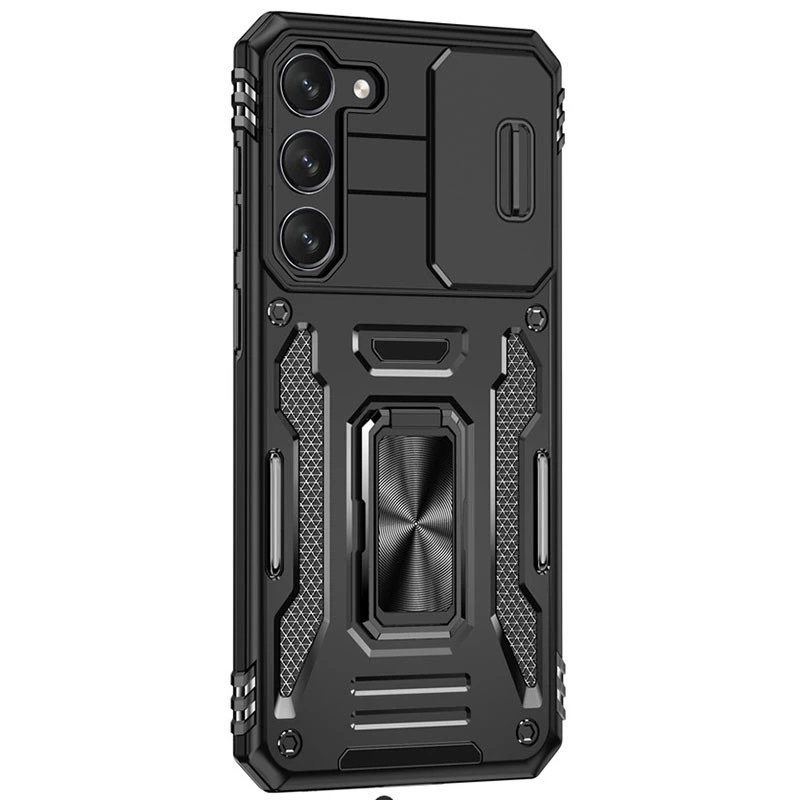 Ударостійкий чохол Square Ring зi шторкою на камеру на Samsung Galaxy S20 FE – Чорний / Black. Фото 5 з 5