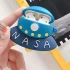 Силіконовий футляр Nasa для навушників AirPods + карабін – НЛО / Синій. Фото 2 з 3