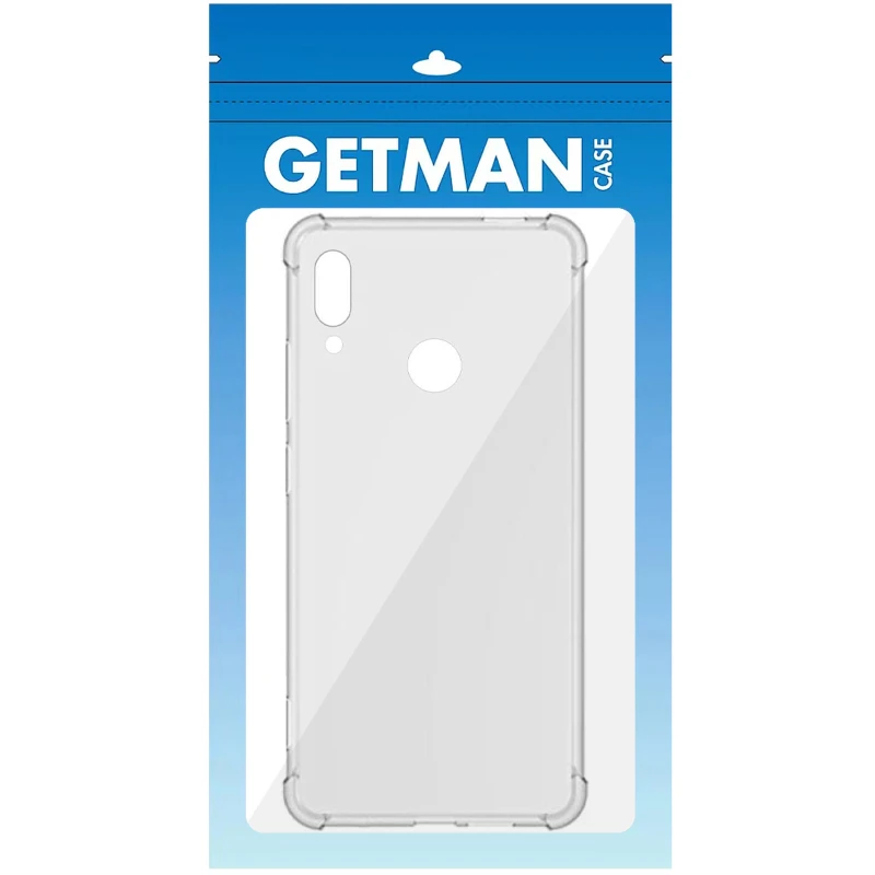 Ультратонкий силиконовый чехол GETMAN с крытыми бортами та камерою на Huawei P40 Lite – Бесцветный (прозрачный). Фото 4 из 6