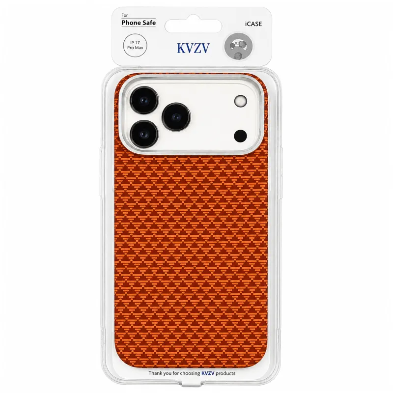 Чохол TPU+PC KVZV Triangular Pattern with Magnetic Fit для Apple iPhone 17 Pro (6.3") – Orange. Фото 2 з 2
