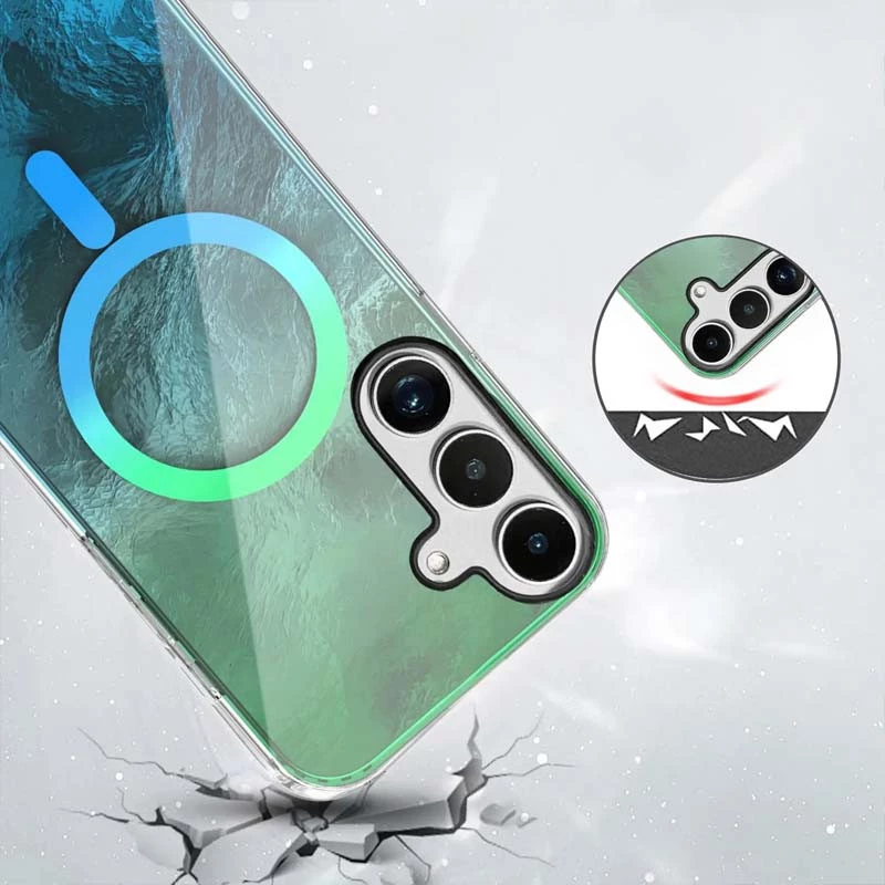 Силіконовий чохол Shiny Mountain (MagFit) для Samsung Galaxy S24+ – Green / Blue. Фото 2 з 4