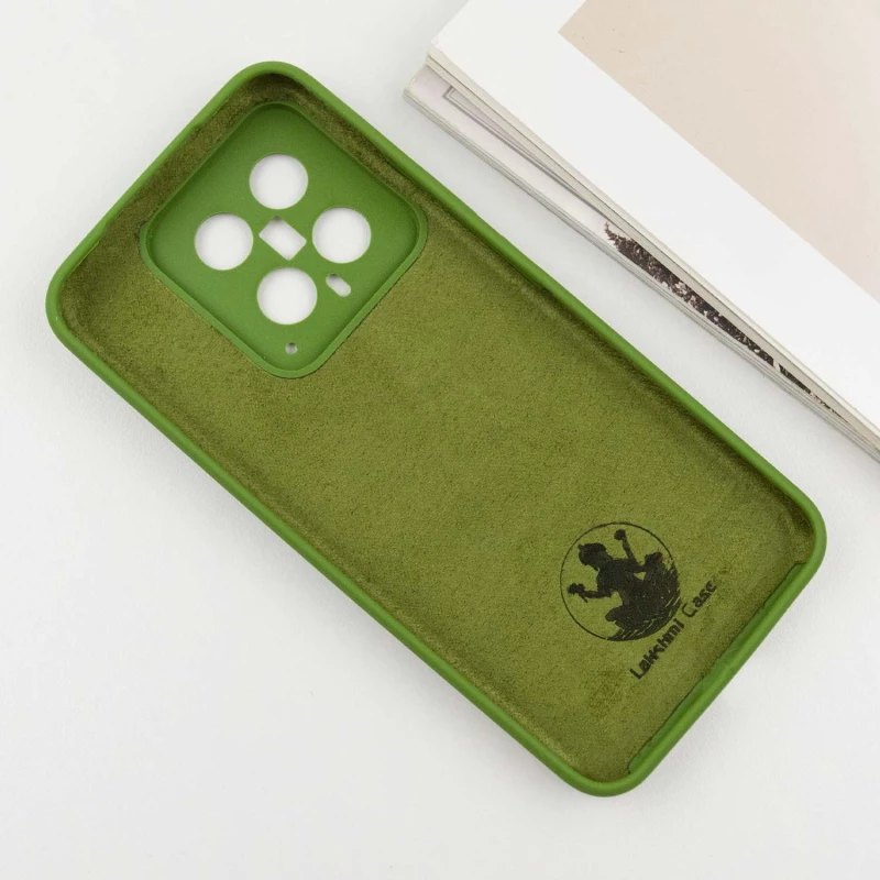 Чохол Silicone Case Lakshmi Plus з закритою камерою на Xiaomi 14 – Зелений / Dark green. Фото 8 з 10
