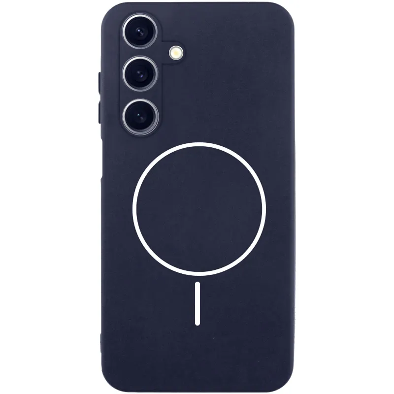 Чехол Silicone Cover Lakshmi Full Camera (AA) with Magnetic Fit для Samsung Galaxy A18 – Темно-синий / Midnight blue. Фото 1 из 1