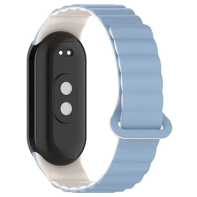 Ремінець Dual-color Magnetic для Xiaomi Mi Band 9/8 – Lilac Blue / White. Фото 4 з 8
