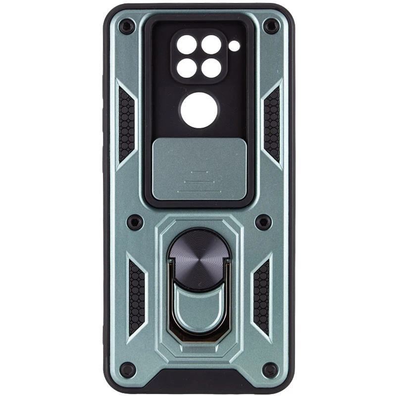 Ударопрочный чехол Ummi Camshield Serge Ring (in box) для Xiaomi Redmi Note 9 / Redmi 10X – Зеленый / Green. Фото 1 из 2