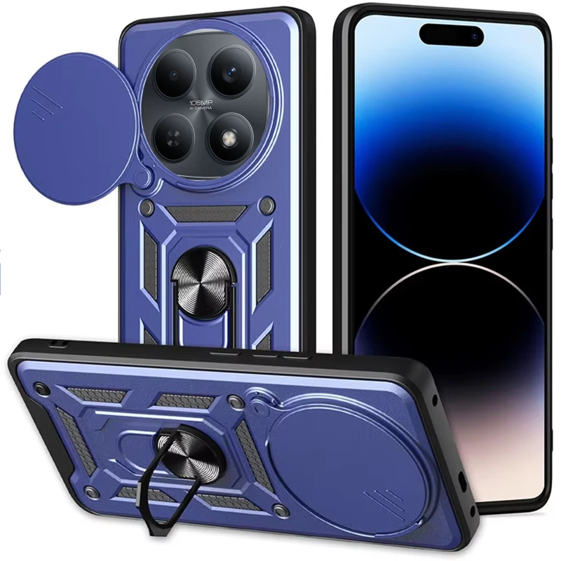 Ударопрочный чехол Ummi Camshield Serge Ring (in box) для Xiaomi Redmi Note 15 4G/5G (EU) – Синий / Navy. Фото 2 из 3