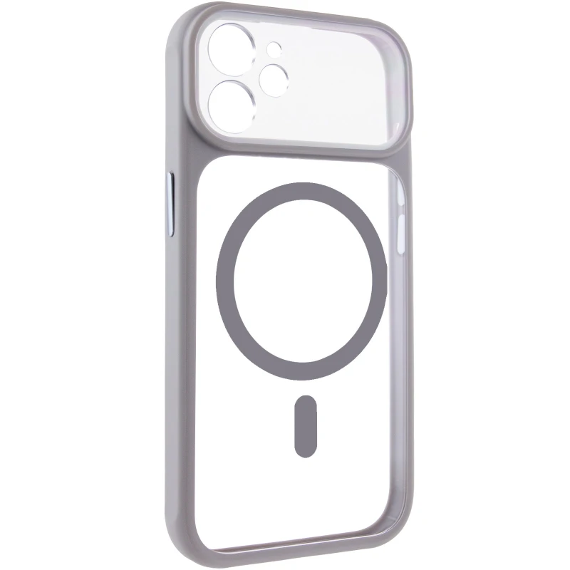 Чохол TPU GETMAN Moon Clear with MagSafe для Apple iPhone 12 (6.1") – Grey. Фото 3 з 7