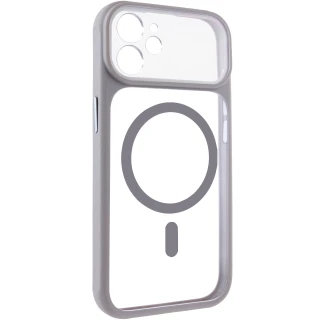Чохол TPU+PC GETMAN Moon Clear with MagSafe для Apple iPhone 12 (6.1") — Grey