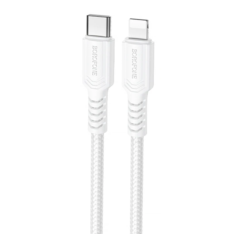 Дата кабель Borofone BX116 Certain Type-C to Lightning 27W (1m) – White. Фото 1 з 3