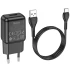 СЗУ Hoco C96A (1USB/2.1A) + кабель USB to Type-C – Black. Фото 4 из 5