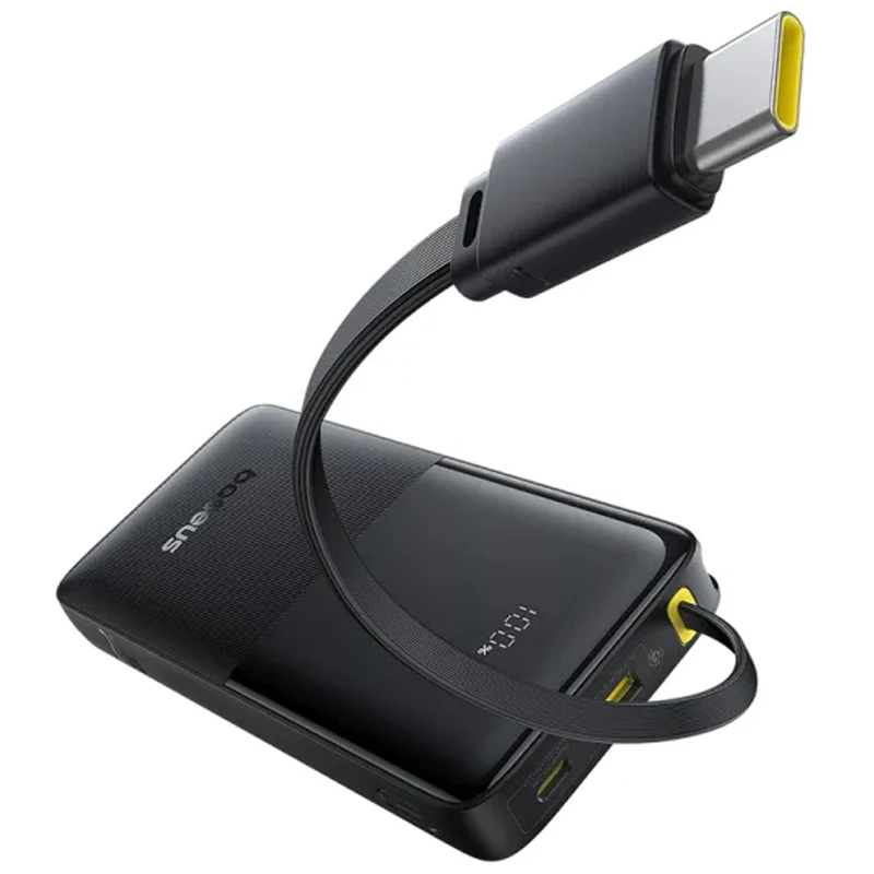 Портативное ЗУ Power Bank Baseus Bipow 2 Digital Display PD20W with cable 10000 mAh (P10077101113) – Cluster Black. Фото 3 из 7