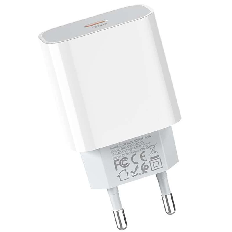 МЗП Hoco C76A Speed source PD20W charger (EU) – Білий. Фото 2 з 6