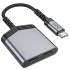 Перехідник Hoco LS40 Type-C to dual Type-C – Metal gray. Фото 1 з 7