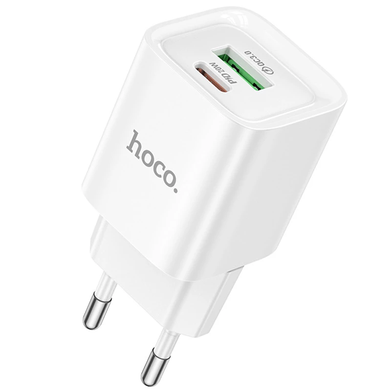 СЗУ Hoco C147A PD20W+QC3.0 (1USB-A/1C) – White. Фото 1 из 7