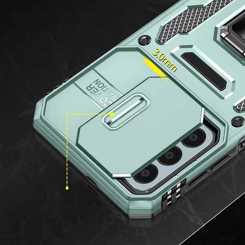 Ударостійкий чохол Square Ring зi шторкою на камеру на Samsung Galaxy A25 5G – Зелений / Light Green. Фото 3 з 11