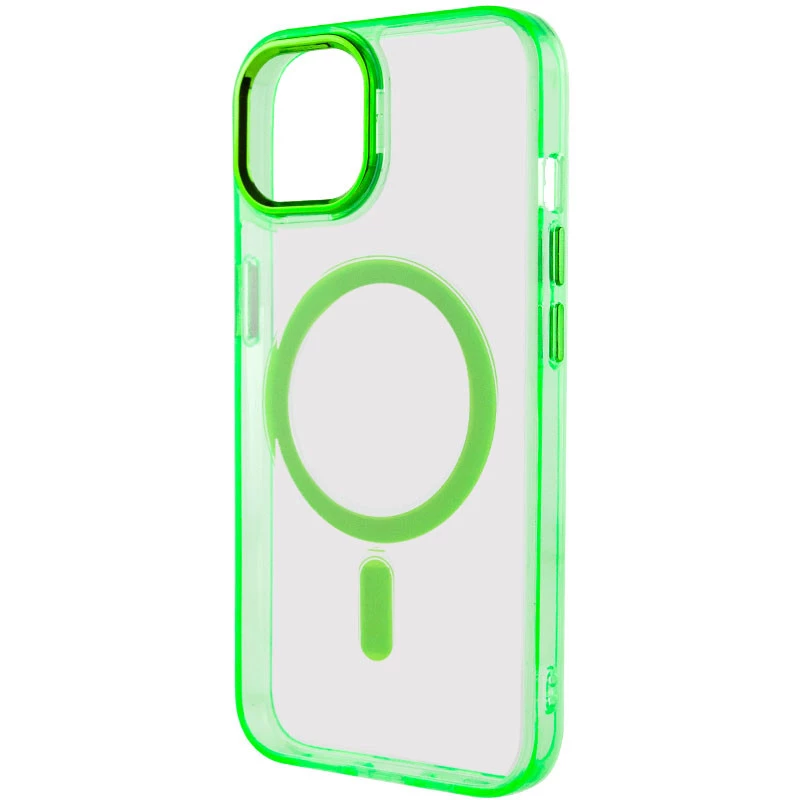 Силіконовий чохол Iris с MagSafe на Apple iPhone 14 (6.1") – Салатовий. Фото 4 з 8