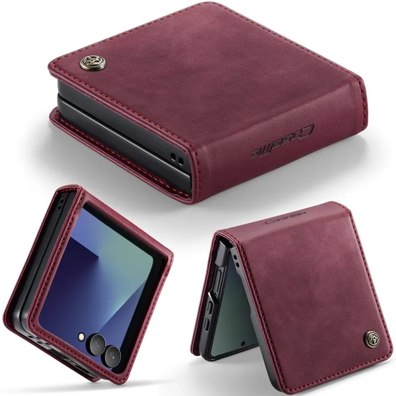 Шкіряний чохол-книжка CaseMe Velvet Matte для Samsung Galaxy Z Flip8 – Red. Фото 3 з 3