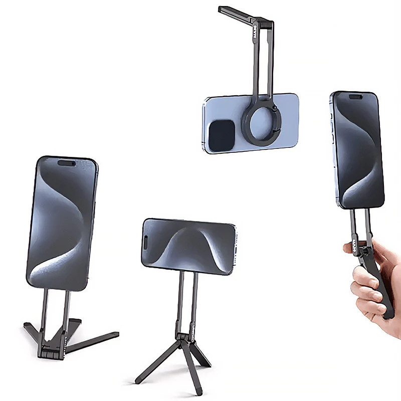 Магнітний тримач для телефону RT777 трипод з карабіном – Black. Фото 4 з 7