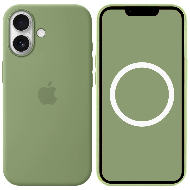 Чохол Silicone case (AAA) with Magsafe and Animation для Apple iPhone 17 (6.3") – Light Moss. Фото 1 з 2