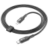 Дата кабель Hoco U120 Transparent explore intelligent power-off PD 27W Type-C to Lightning (1.2m) – Black. Фото 4 з 6