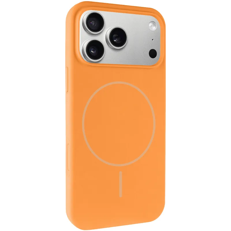 Чехол Silk Full Protective (AA) NO LOGO with Magnetic Fit для Apple iPhone 17 Pro (6.3") – Оранжевый / Orange. Фото 1 из 2