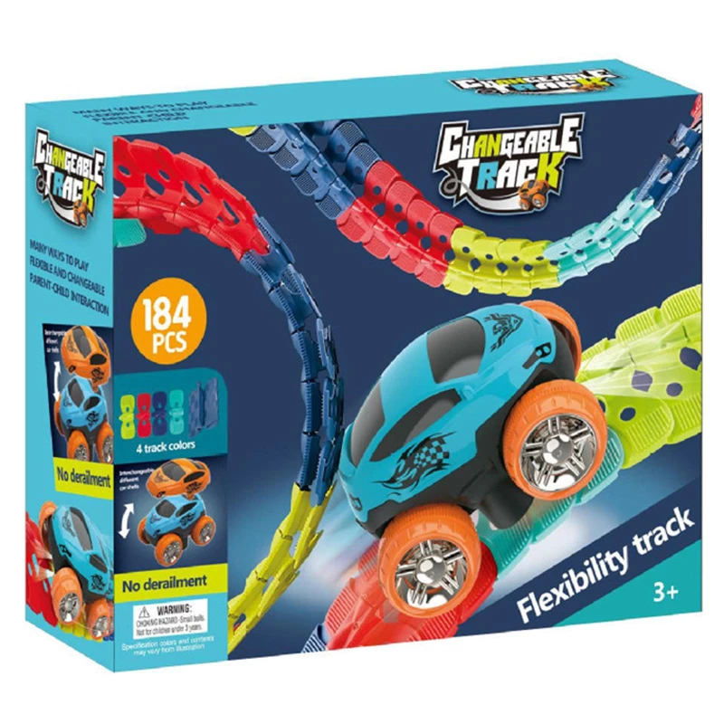 Інтерактивний трек з інерційною машинкою SHT 388 Changeable Trak (184pcs/1CAR) – Colorful. Фото 3 з 3