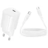 МЗП Borofone BA103A Pudding PD20W (1USB-C) + кабель Type-C to Type-C – White. Фото 5 з 6