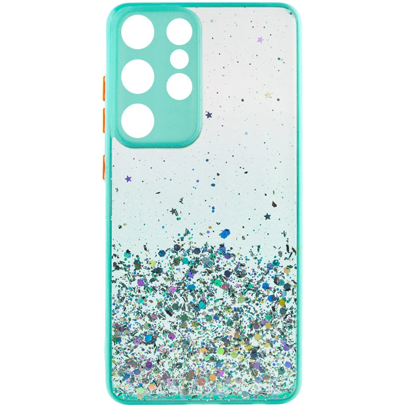 Чехол с блестками и защитой камеры для Samsung Galaxy S23 Ultra – Бирюзовый. Фото 4 из 11