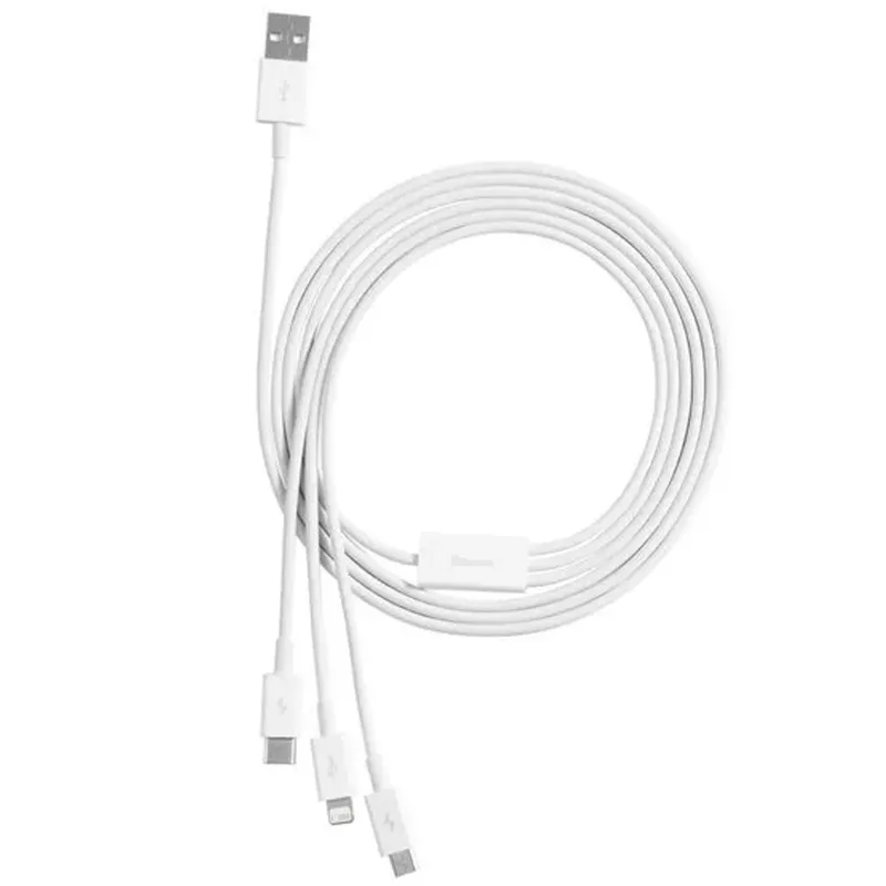 Дата кабель Baseus Superior Series USB to MicroUSB-Lightning-Type-C 3.5A (1.5m) (CAMLTYS) – Stellar White. Фото 3 из 6
