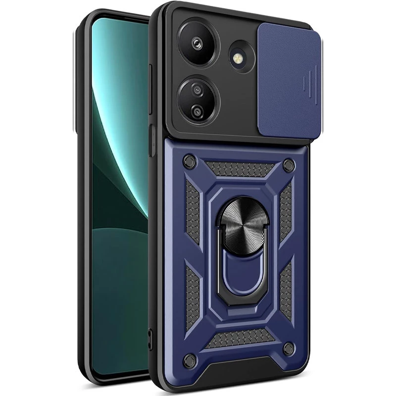 Протиударний чохол Serge Ring з захистом камери на Xiaomi Poco C65 – Синій. Фото 1 з 5