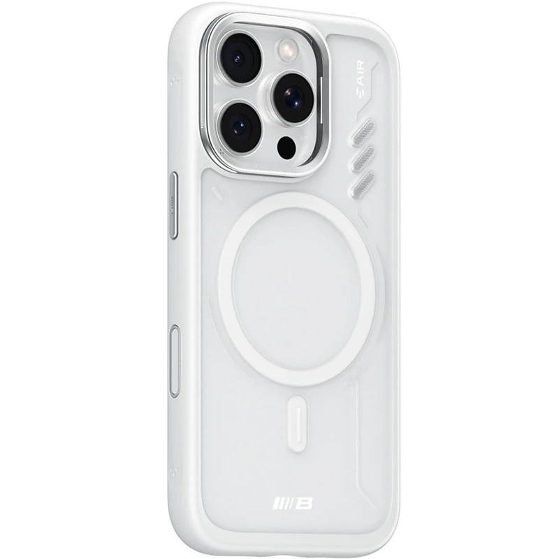 TPU+PC чохол Blueo Frosted Heat Dissipation Stand with MagSafe Apple iPhone 16 Pro Max – Білий / White. Фото 1 з 2