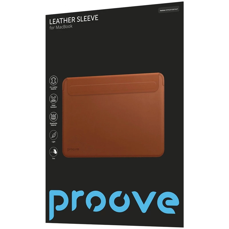 Чохол Proove Leather Sleeve Apple MacBook Pro 16.2" (2021) – Brown. Фото 6 з 6