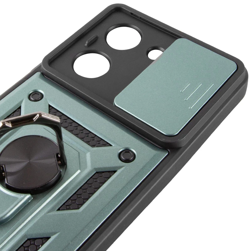 Ударопрочный чехол Ummi Camshield Serge Ring (in box) для Xiaomi Poco C71 – Зеленый / Green. Фото 6 из 8