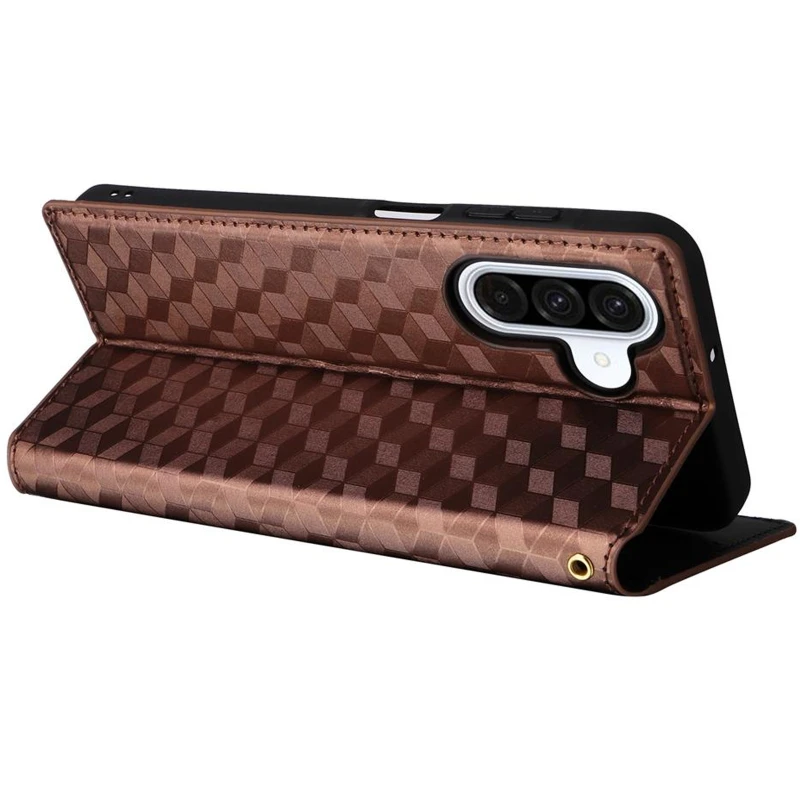 Кожаный чехол-книжка Rhombus Book для Samsung Galaxy A37 5G – Brown. Фото 5 из 5