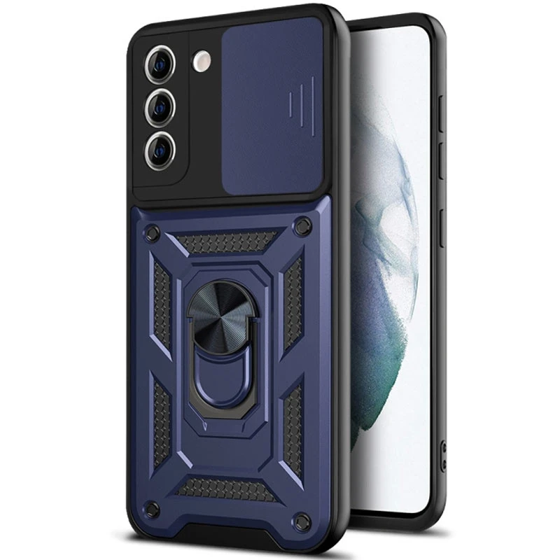 Удароміцний чохол Ummi Camshield Serge Ring (in box) для Samsung Galaxy S21+ – Синій. Фото 1 з 2