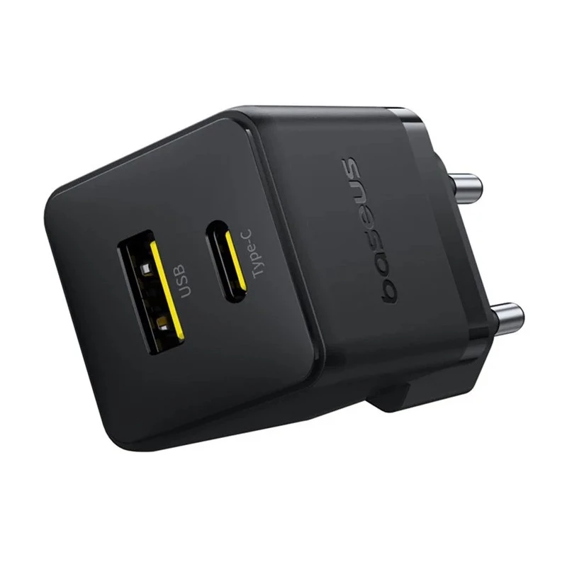 СЗУ Baseus Palm Fast Charger 20W (1USB-A/1C) + кабель Type-C to Type-C (P10111608) – Cluster Black. Фото 3 из 6