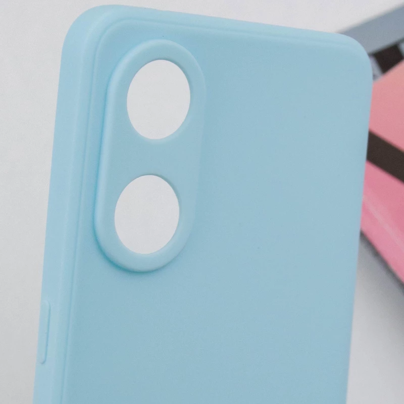 Цветной силиконовый чехол с защитой камеры для Oppo Reno 8T 4G – Бирюзовый / Turquoise. Фото 8 из 9