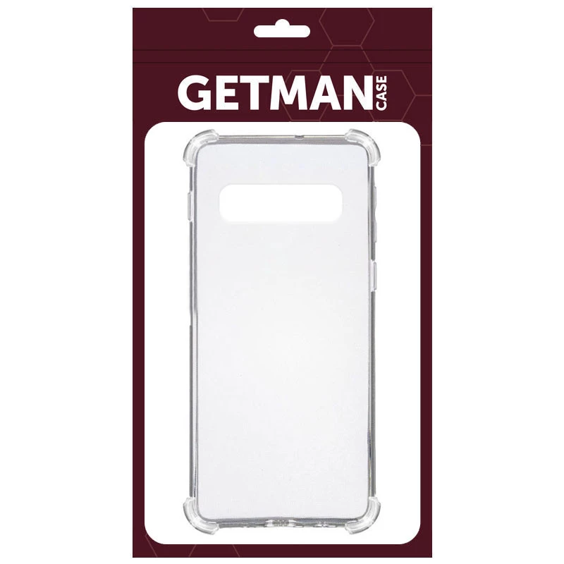 Ультратонкий силіконовий чохол GETMAN з критими бортами на Samsung Galaxy S10+ – Безбарвний (прозорий). Фото 2 з 3