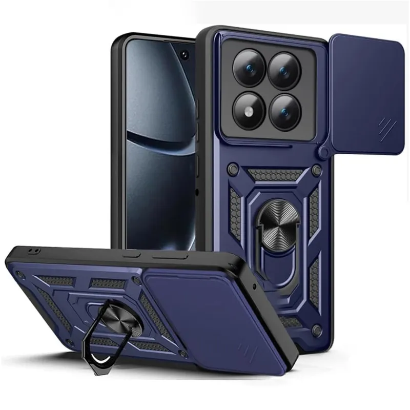 Ударопрочный чехол Ummi Camshield Serge Ring (in box) для Xiaomi Redmi Note 15 Pro+ 5G – Синий / Navy. Фото 4 из 6
