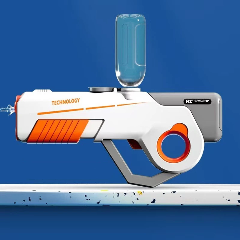 Водяний акумуляторний автомат Water Gun 8002C (600ml) with lithium battery – White / Orange. Фото 4 з 5